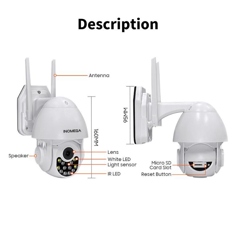 InoCam Dome™ 360° Outdoor Surveillance Camera (new 2023 version ...